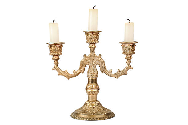 Candlestick with three candles  candlestick holder photos stock pictures, royalty-free photos & images