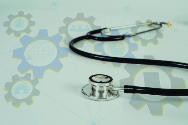istock Stethoscope health tool on  table .Medical accessories with copy space. 1135562236