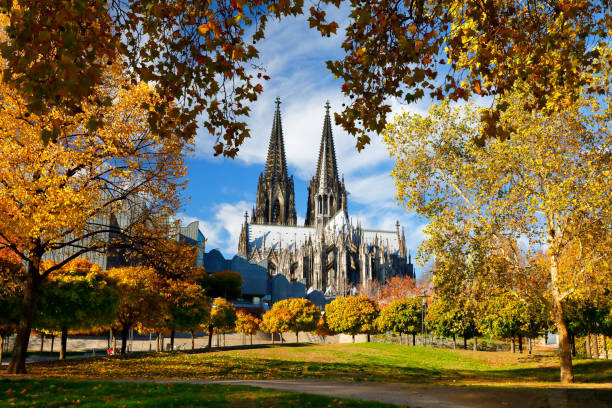 Cologne Cathedral in Autumn, Germany stock photo