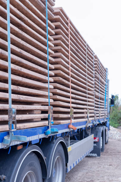istock Temporary Heavy Duty Road Stacked on a Heavy Goods Trailer 2 1135564384