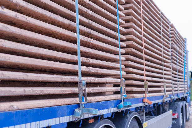 istock Temporary Heavy Duty Road Stacked on a Heavy Goods Trailer 1135564852