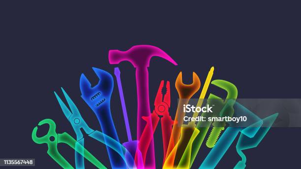 Hand Tools Stock Illustration - Download Image Now - Toolbox, Electrician, Hand Tool