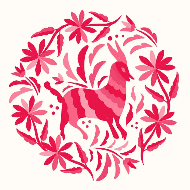 Vector illustration of Otomi Composition