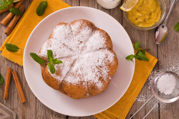 istock Cake with lemon cream filling. 1135568405