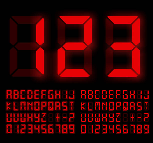 czcionka cyfrowa - red text stock illustrations