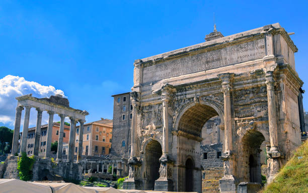 istock Rome forum by day. Arch of Septimius Severus. Arch of Septimius Severus 1135568747
