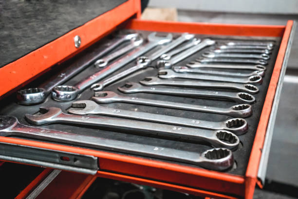 istock The photo of tool kit with wrenches 1135570199