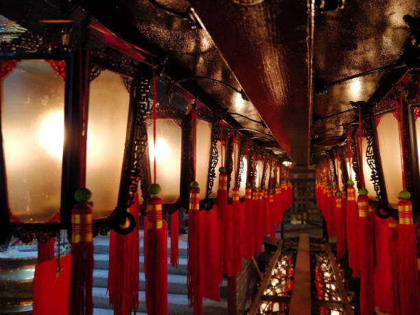 istock Red lanterns in a Hong Kong temple 1135570622