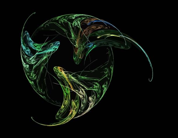 istock image of one Digital Fractal on Black Color 1135570904