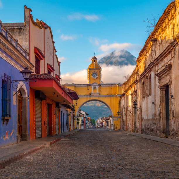 istock Antigua and Agua Volcano, Guatemala 1135574245