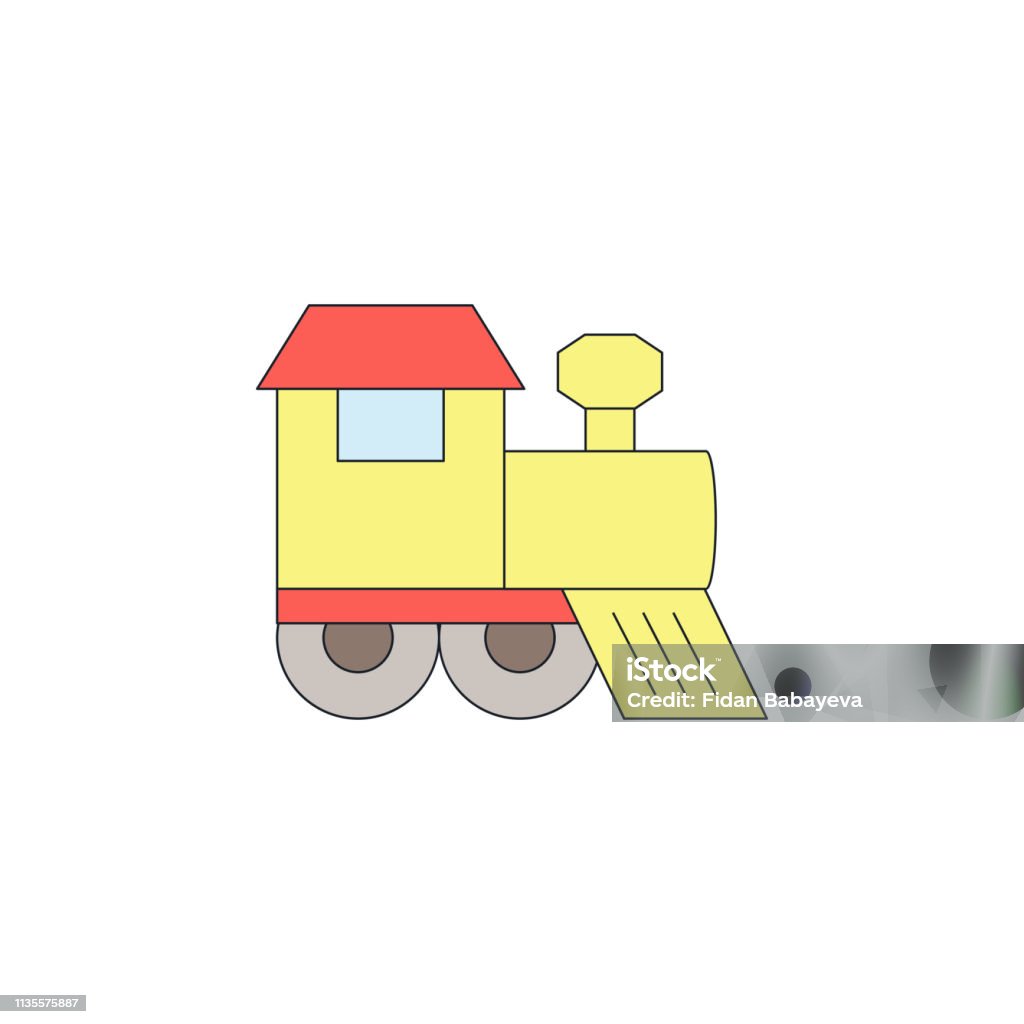 cartoon toy train colored icon. Signs and symbols can be used for web, logo, mobile app, UI, UX cartoon toy train colored icon. Signs and symbols can be used for web, logo, mobile app, UI, UX on white background Cart stock vector