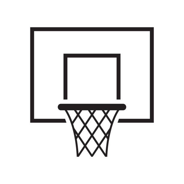 Basketball basket icon. Vector illustration Black basketball basket icon. Vector illustration basketball hoop stock illustrations