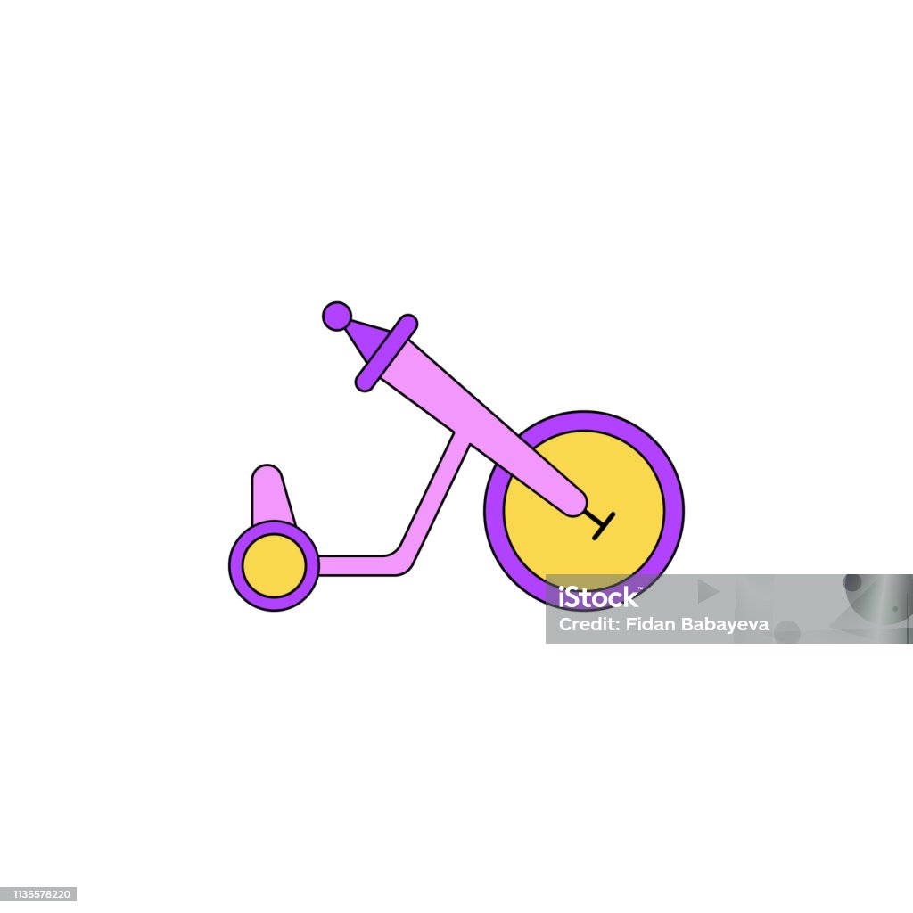 Cartoon Bike Toy Colored Icon Signs And Symbols Can Be Used For Web Logo  Mobile App Ui Ux Stock Illustration - Download Image Now - iStock