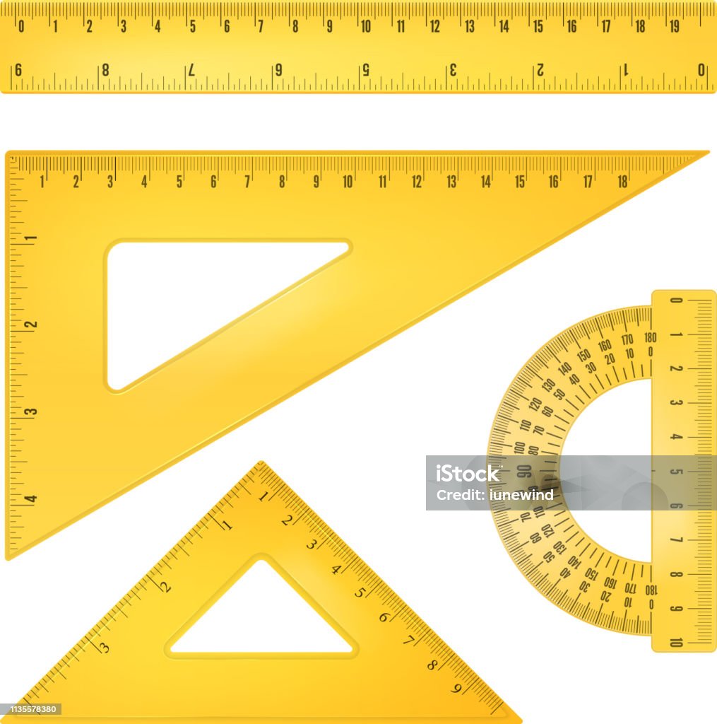 Trigonal Rulers Rulers And Triangles Stock Illustration - Download Image Now - Accuracy ...