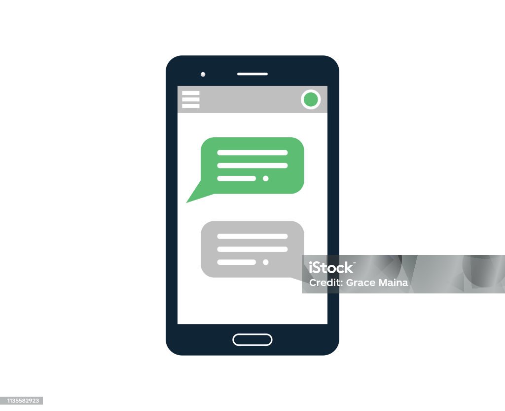 Smartphone With Online Chat Text Messages Stock Illustration - Download ...