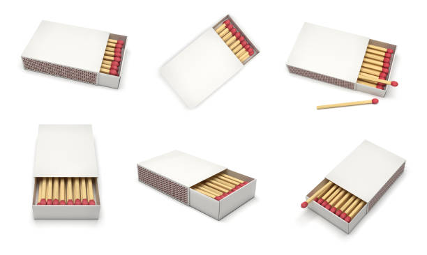 istock Box of matches. Collection. 3d rendering illustration isolated 1135584605