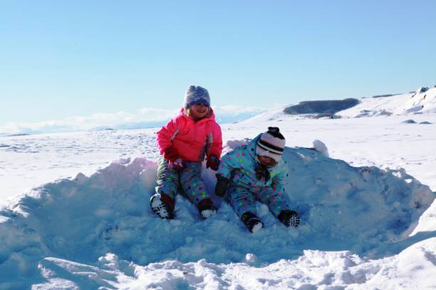 istock young girls playing in the snow 1135585755