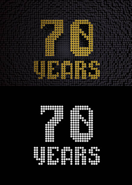 istock Golden number seventy years. 3D render 1135588472