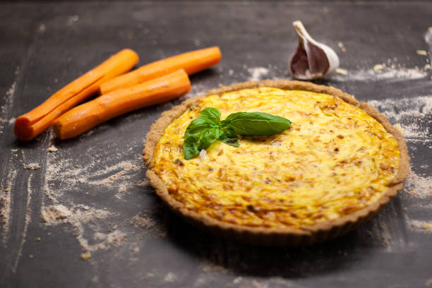 Fresh homemade carrot quiche