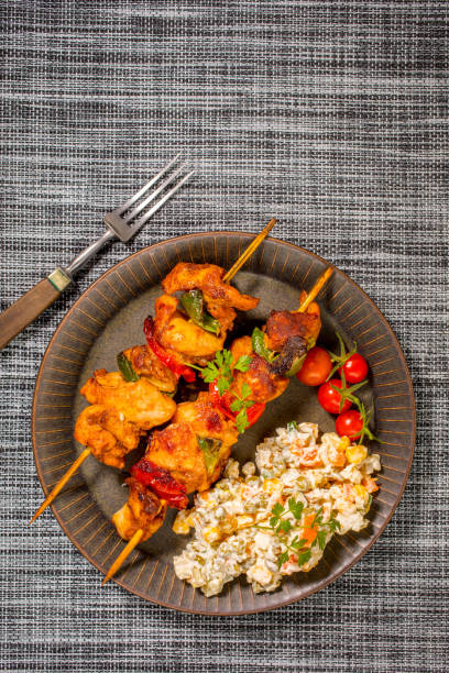 istock Kebab - grilled meat and vegetables salad. 1135591434