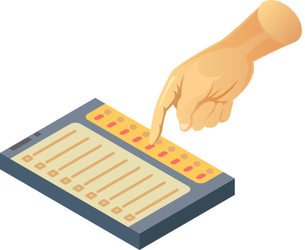 evm-electronic voting machine icon - streng geheim stock-grafiken, -clipart, -cartoons und -symbole