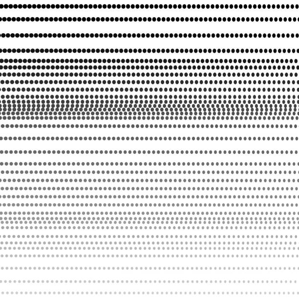 Dotted straight lines. Vector gradient strips. Black, gray spots on a white background. Halftone modern pattern. Monochrome op art design. Abstract digital graphic. Tech concept. EPS10 illustration Dotted straight lines. Vector gradient strips. Black, gray spots on a white background. Halftone modern pattern. Monochrome op art design. Abstract digital graphic. Tech concept. EPS10 illustration straight stock illustrations