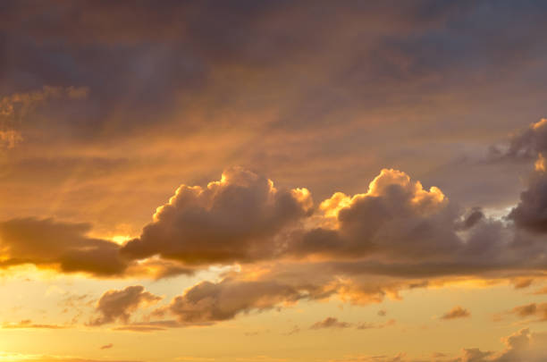 Summer evening sky sunset. stock photo