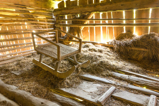 istock Vintage sledge in the attic. 1135605900