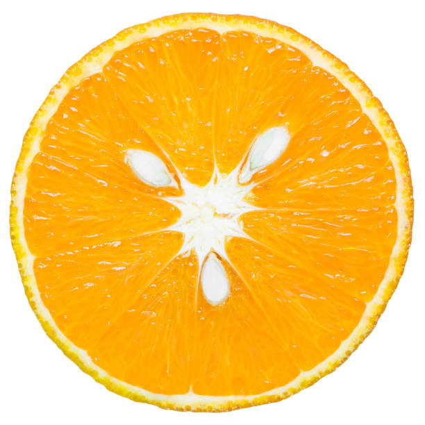 istock Fresh and ripe orange isolated on white background. 1135607504