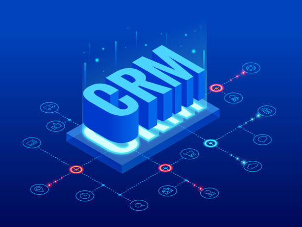 Isometric CRM web banner. Customer relationship management concept. Business Internet Technology vector illustration Isometric CRM web banner. Customer relationship management concept. Business Internet Technology vector illustration. accounting office background stock illustrations