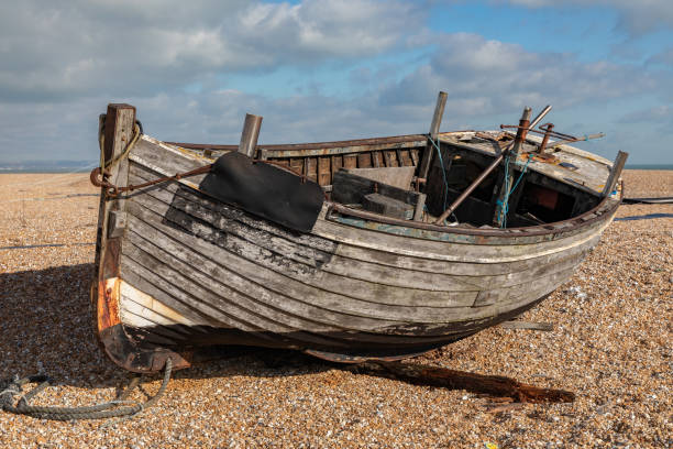 istock Fishing boats on the beach 1135612936