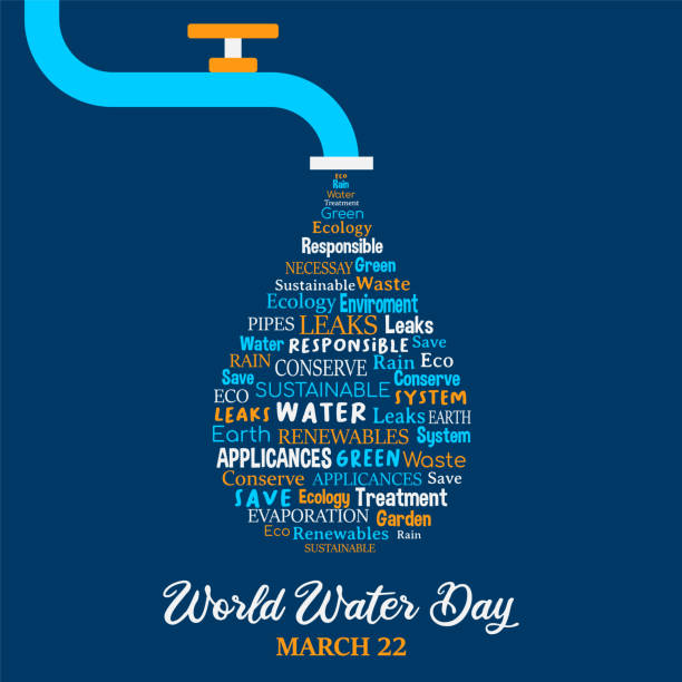 ilustrações, clipart, desenhos animados e ícones de conceito do dia mundial da água para o cuidado do ambiente - dia mundial da agua