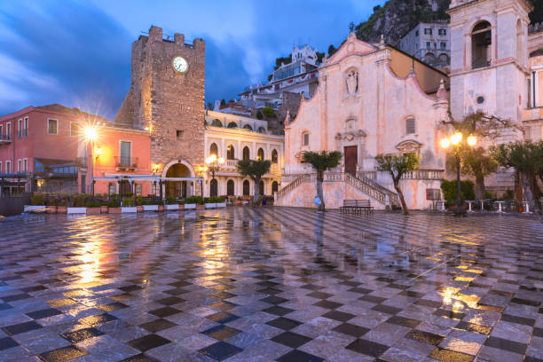 istock Piazza IX Aprile in Taormina, Sicily, Italy 1135623667