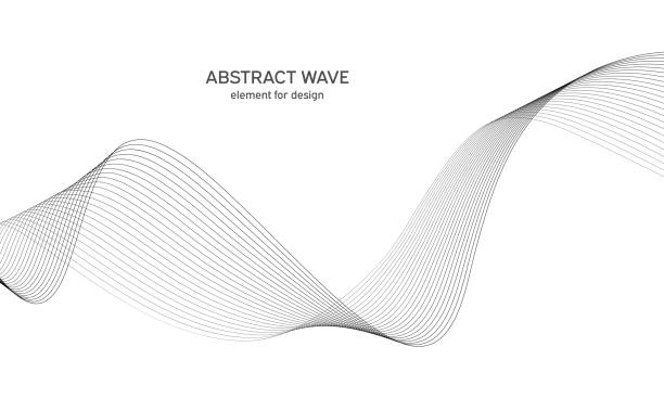 illustrations, cliparts, dessins animés et icônes de élément vague abstrait pour la conception. égaliseur de piste de fréquence numérique. fond stylisé d'art de ligne. illustration vectorielle. wave avec des lignes créées à l'aide de l'outil blend. ligne ondulée incurvée, bande lisse. - animal backgrounds audio