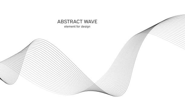 Abstract wave element for design. Digital frequency track equalizer. Stylized line art background. Vector illustration. Wave with lines created using blend tool. Curved wavy line, smooth stripe. Abstract wave element for design. Digital frequency track equalizer. Stylized line art background. Vector illustration. Wave with lines created using blend tool. Curved wavy line, smooth stripe background studio water stock illustrations