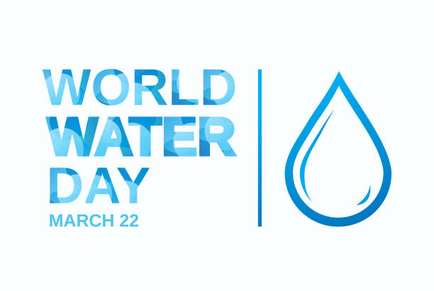 ilustrações, clipart, desenhos animados e ícones de conceito do dia mundial da água com gota. ilustração do vetor. - dia mundial da agua