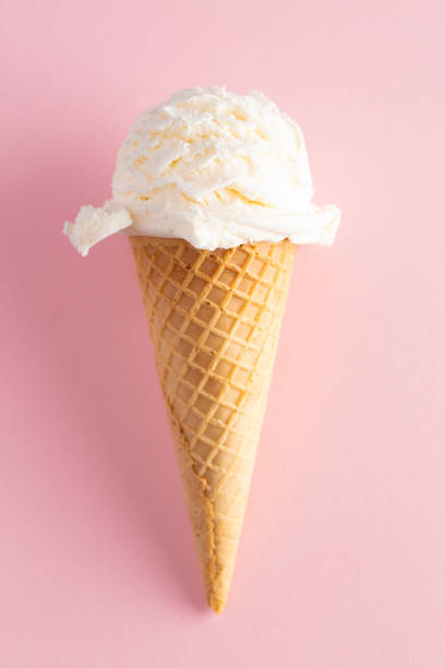 istock A Scoop of Vanilla Ice Cream in a Waffle Cone 1135628449