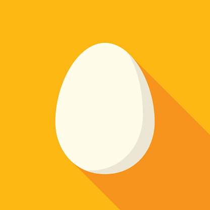 Vector illustration of an egg against a golden background in flat style.