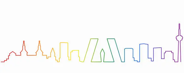 Vector illustration of Madrid Gay-Friendly Skyline