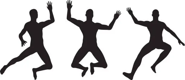 Vector illustration of Man Falling Silhouettes