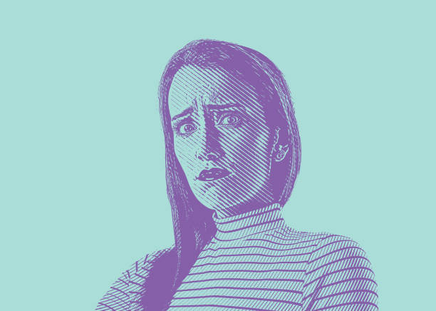 istock Close up of a young woman with stressed out facial expression 1135631587