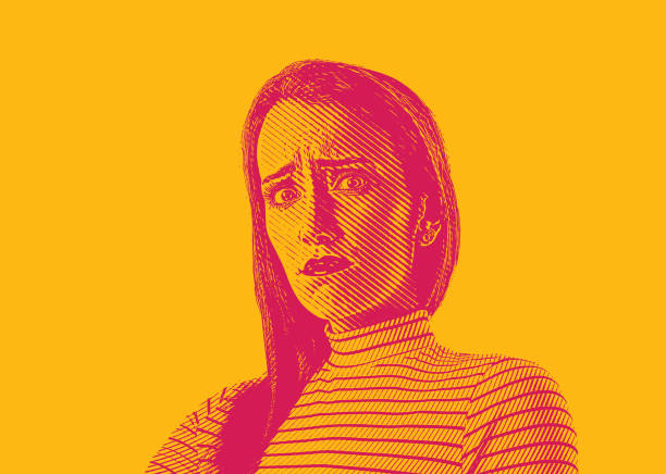 istock Close up of a young woman with stressed out facial expression 1135631605