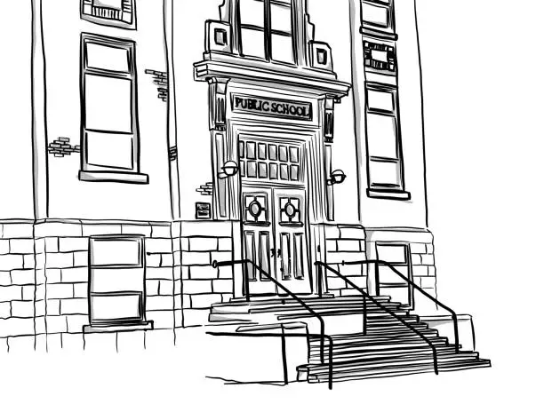 Vector illustration of Public School Residential