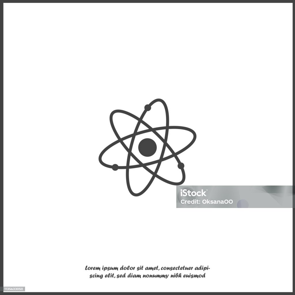 Atom icon on white isolated background. Atom icon on white isolated background. Layers grouped for easy editing illustration. For your design Earth's Core stock vector