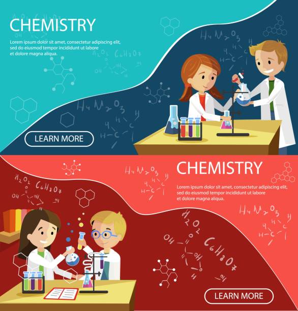 ilustrações, clipart, desenhos animados e ícones de aula de química escola infantil classe elementar. - professor teacher scientist expertise
