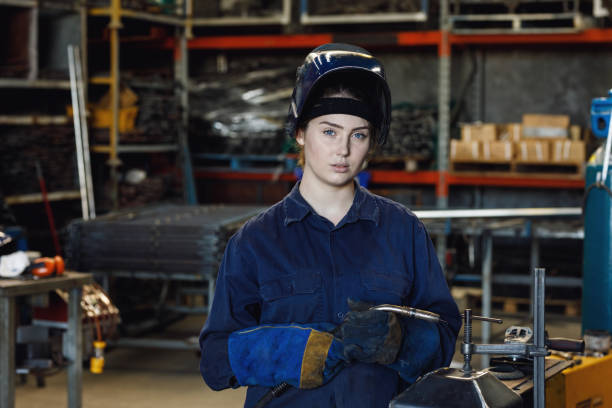 istock Young Australian Female Trainee Welder 1135640606