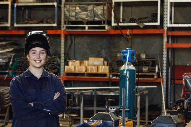 istock Young Australian Female Trainee Welder 1135640613