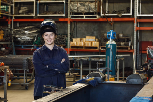 istock Young Australian Female Trainee Welder 1135640630