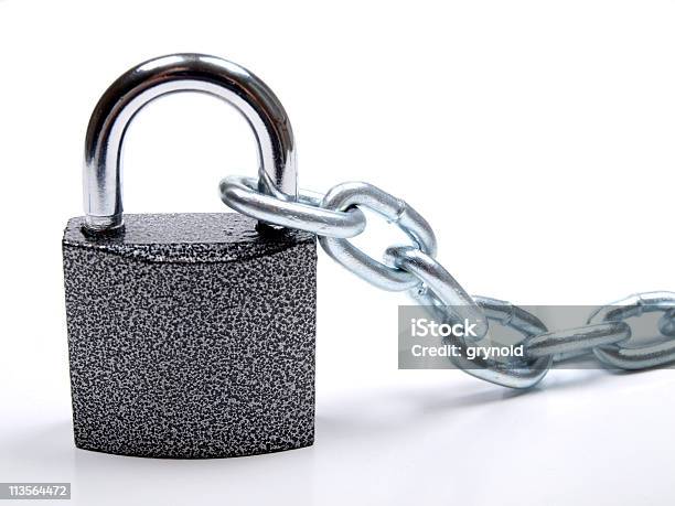 Padlock And Chain Stock Photo - Download Image Now - Addiction, Attached, Chain - Object