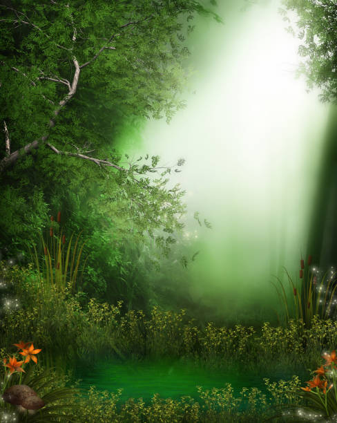 istock 3d illustration fantasy graphic background of flora with space 1135647050